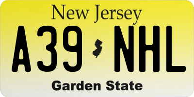 NJ license plate A39NHL