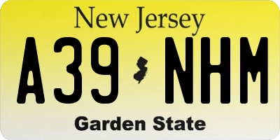 NJ license plate A39NHM