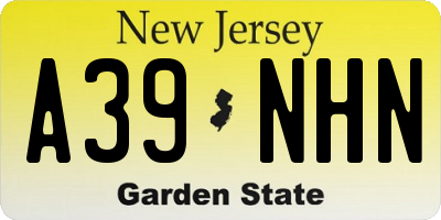 NJ license plate A39NHN