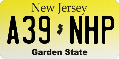 NJ license plate A39NHP