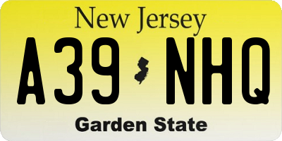 NJ license plate A39NHQ
