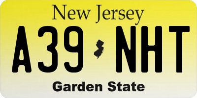 NJ license plate A39NHT