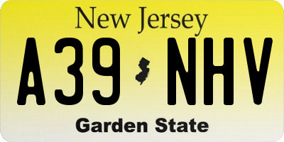 NJ license plate A39NHV