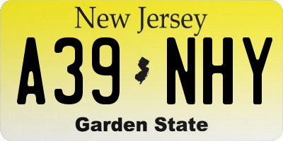 NJ license plate A39NHY