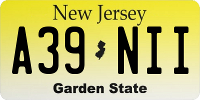 NJ license plate A39NII