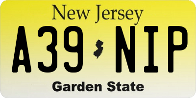 NJ license plate A39NIP