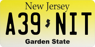 NJ license plate A39NIT