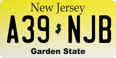 NJ license plate A39NJB
