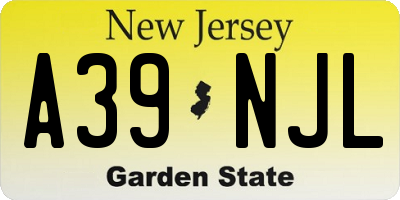 NJ license plate A39NJL