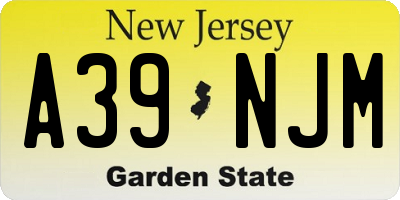 NJ license plate A39NJM
