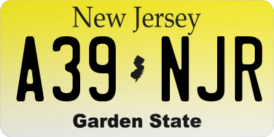 NJ license plate A39NJR