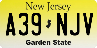 NJ license plate A39NJV