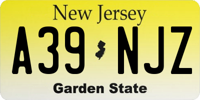 NJ license plate A39NJZ