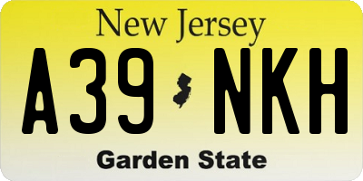 NJ license plate A39NKH