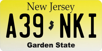 NJ license plate A39NKI