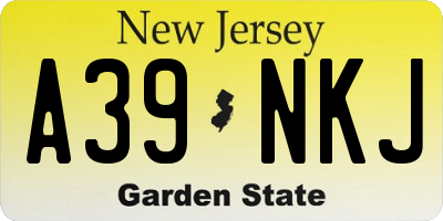 NJ license plate A39NKJ