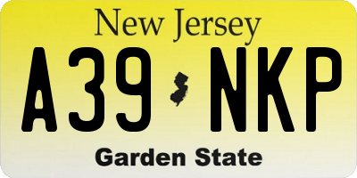 NJ license plate A39NKP