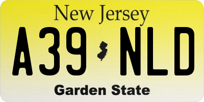 NJ license plate A39NLD