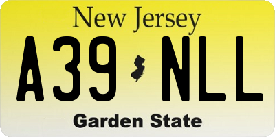 NJ license plate A39NLL