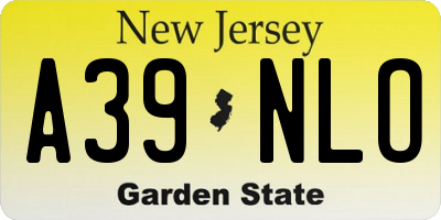 NJ license plate A39NLO