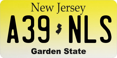 NJ license plate A39NLS