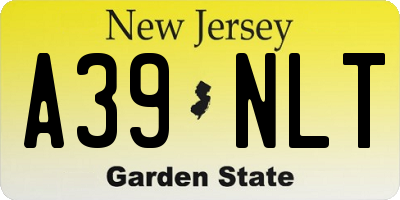 NJ license plate A39NLT