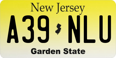 NJ license plate A39NLU