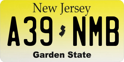 NJ license plate A39NMB