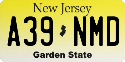 NJ license plate A39NMD