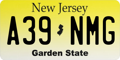 NJ license plate A39NMG