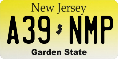 NJ license plate A39NMP