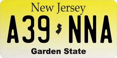NJ license plate A39NNA