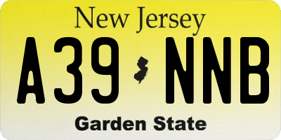 NJ license plate A39NNB