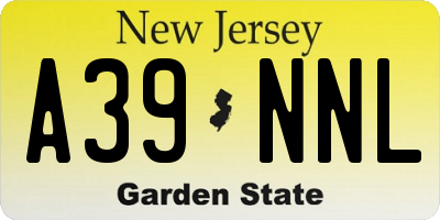 NJ license plate A39NNL