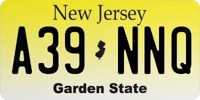 NJ license plate A39NNQ