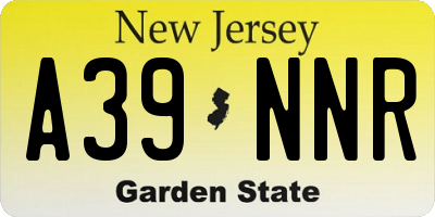 NJ license plate A39NNR