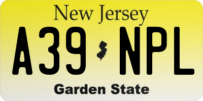 NJ license plate A39NPL