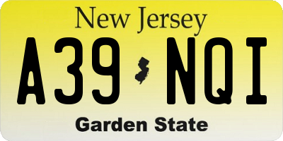 NJ license plate A39NQI