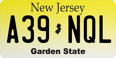 NJ license plate A39NQL