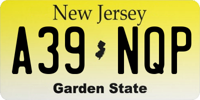 NJ license plate A39NQP