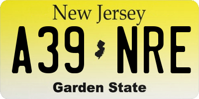 NJ license plate A39NRE