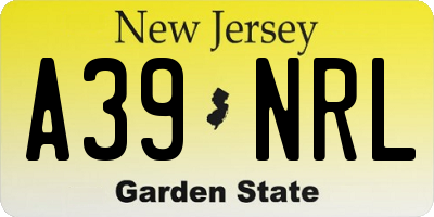 NJ license plate A39NRL