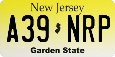 NJ license plate A39NRP