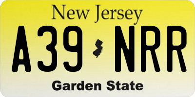 NJ license plate A39NRR