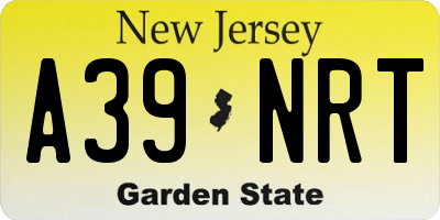 NJ license plate A39NRT