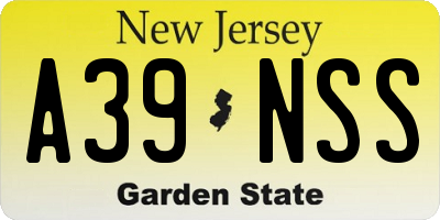 NJ license plate A39NSS
