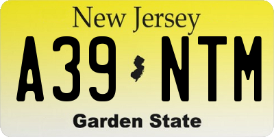 NJ license plate A39NTM