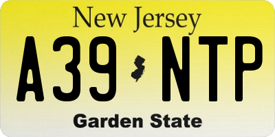 NJ license plate A39NTP
