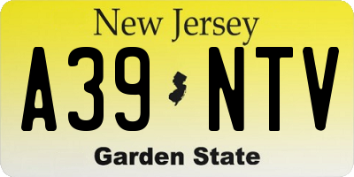 NJ license plate A39NTV