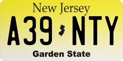NJ license plate A39NTY